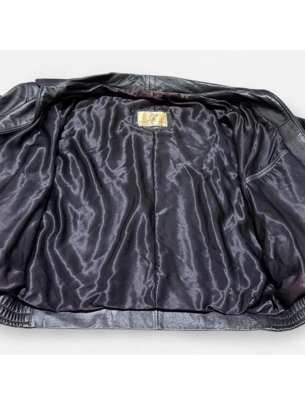 Vintage Genuine Leather Bomber Jacket‎ XL Made in Mexico Lined Brown - Picture 5 of 7